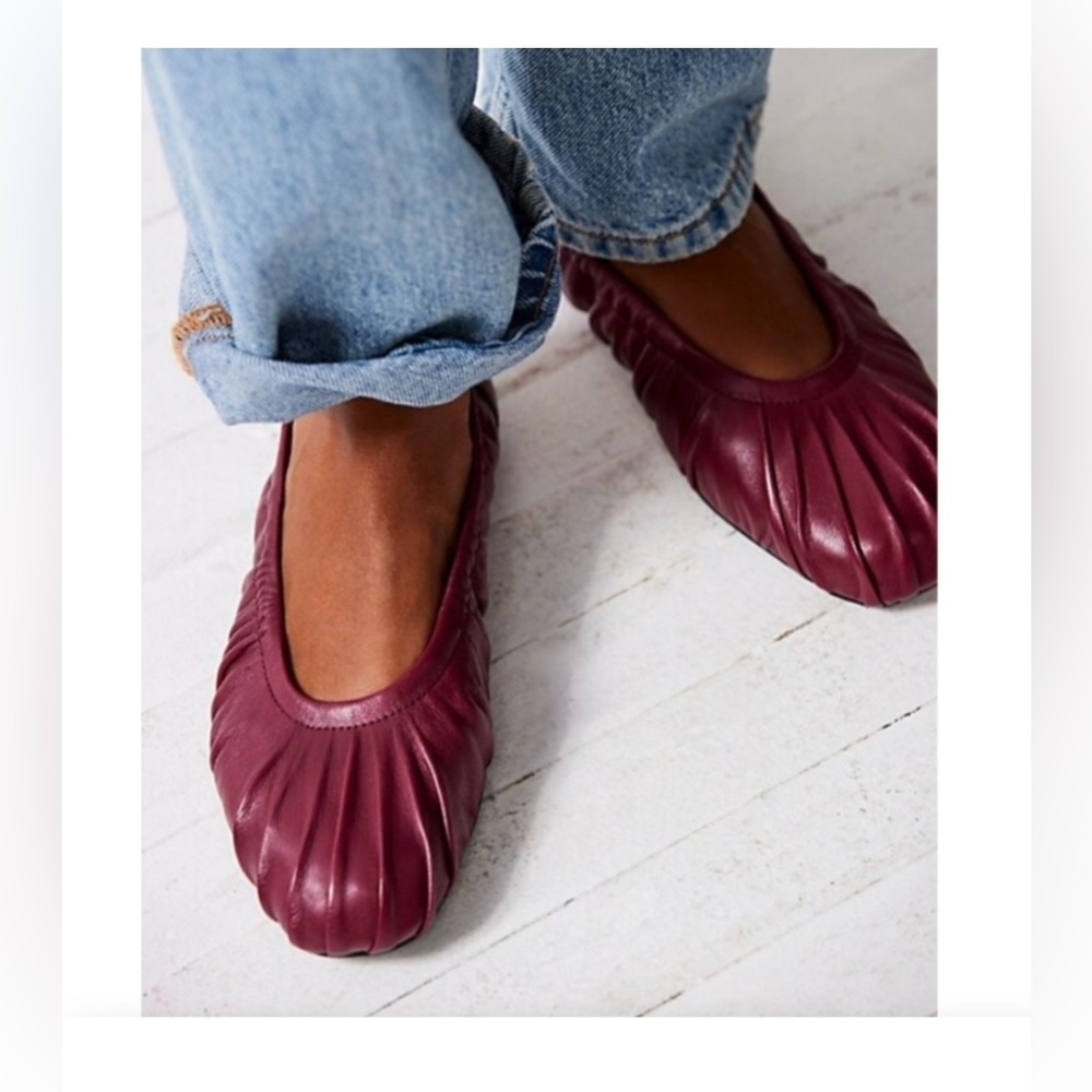 Free People Cara Leather Ballet flats Raspberry